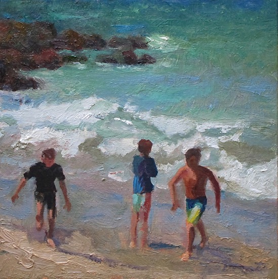 Boys At The Beach - A Plein Air Done At the California Art Club Paint ...