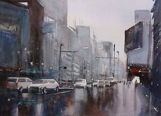 Harajuku, Tokyo I, Japanese Landscape Painting | Keiko Tanabe - Blog