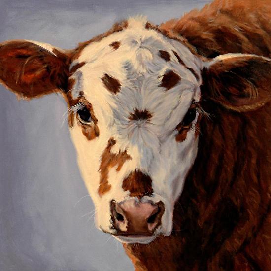 White Face Calf painting, Freckles, at Horton Fine Art