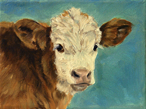 Three calf paintings, three studies of bovine attitude | A Fist Full of ...