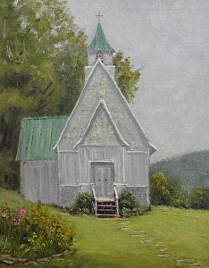 Painting at St John's Episcopal Church of Valle Crucis, North Carolina ...