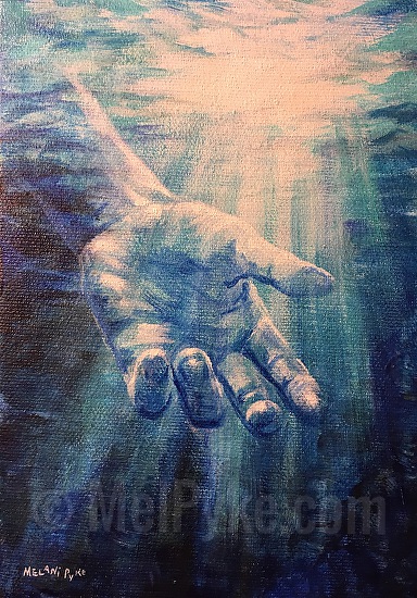 Proverbs 20 Deep Waters Daily Painting for January 20 of hand