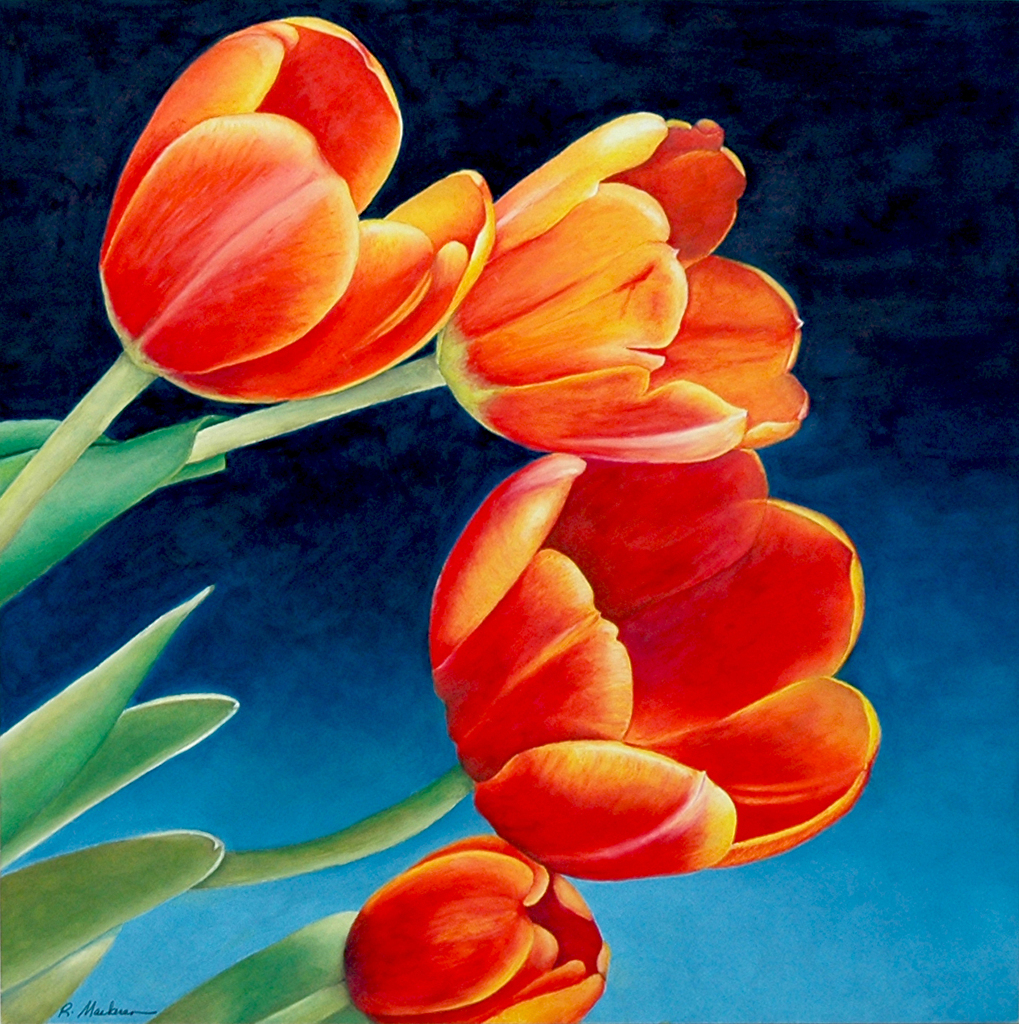 Russell Mackensen Tulips Oil Pastel Other Painting entry January 2016 BoldBrush